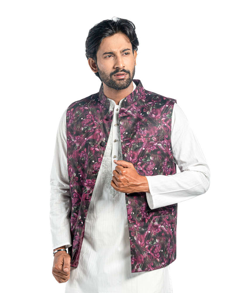 Maroon Cotton Printed Coaty