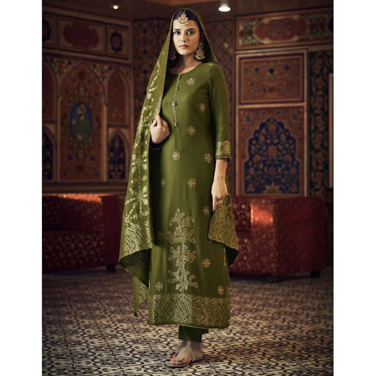 Viscose Pashmina Jacquard Salwar Suits