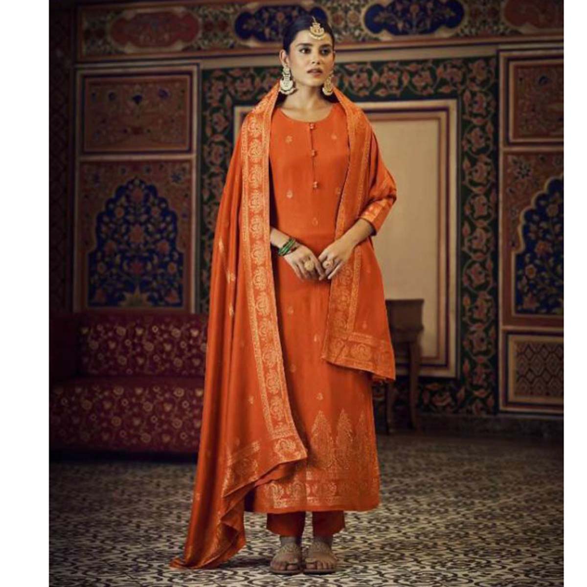 Viscose Pashmina Jacquard Salwar Suits