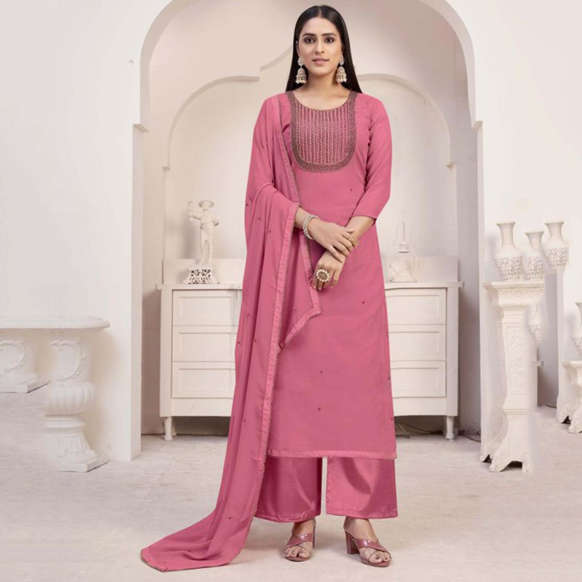 Georgette Embroidered Salwar Suits