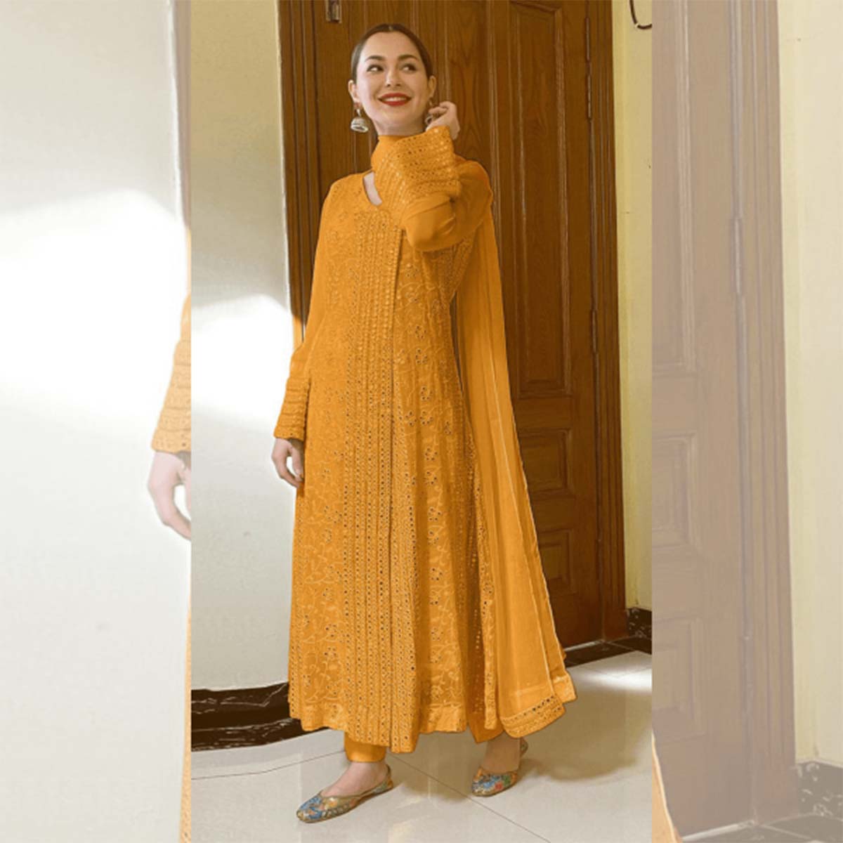 Georgette Heavy Embroidered Dress Material