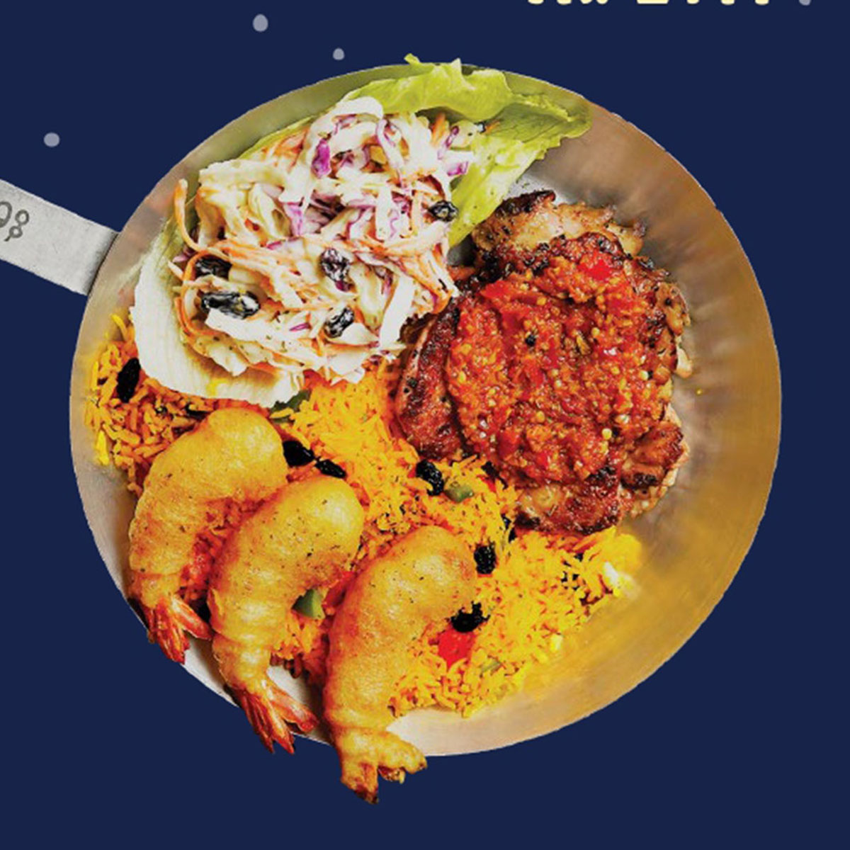 Grilled Peri - Peri Chicken with Prawn Fritters