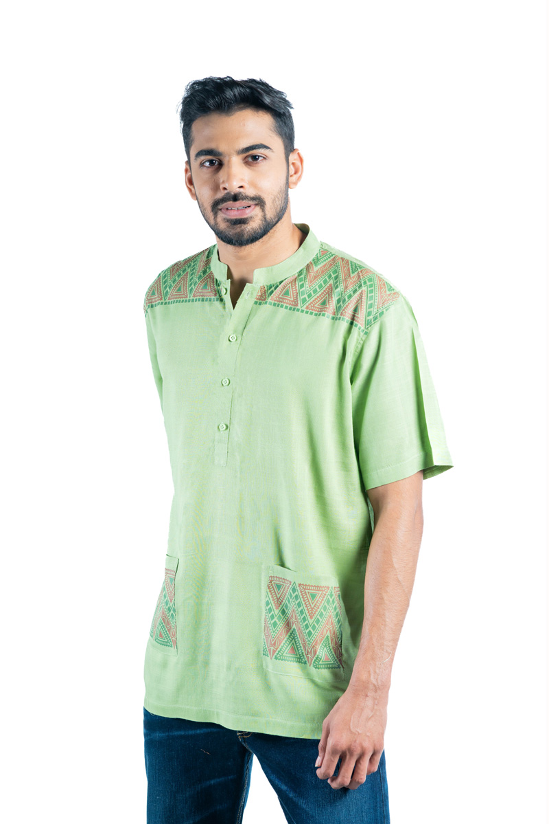 Pale Olive Cotton Printed Fatua