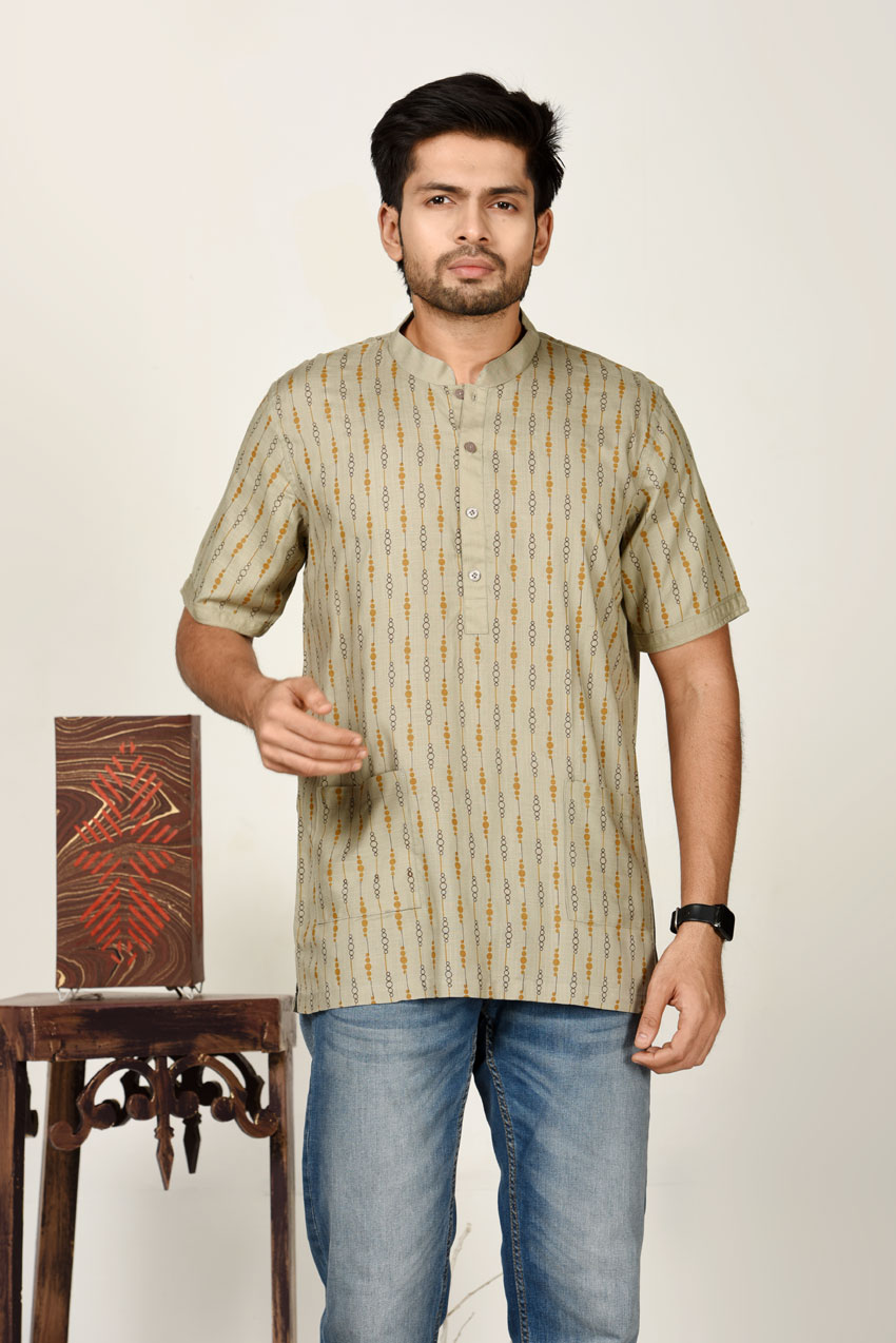 Sage Green Cotton Printed Fatua