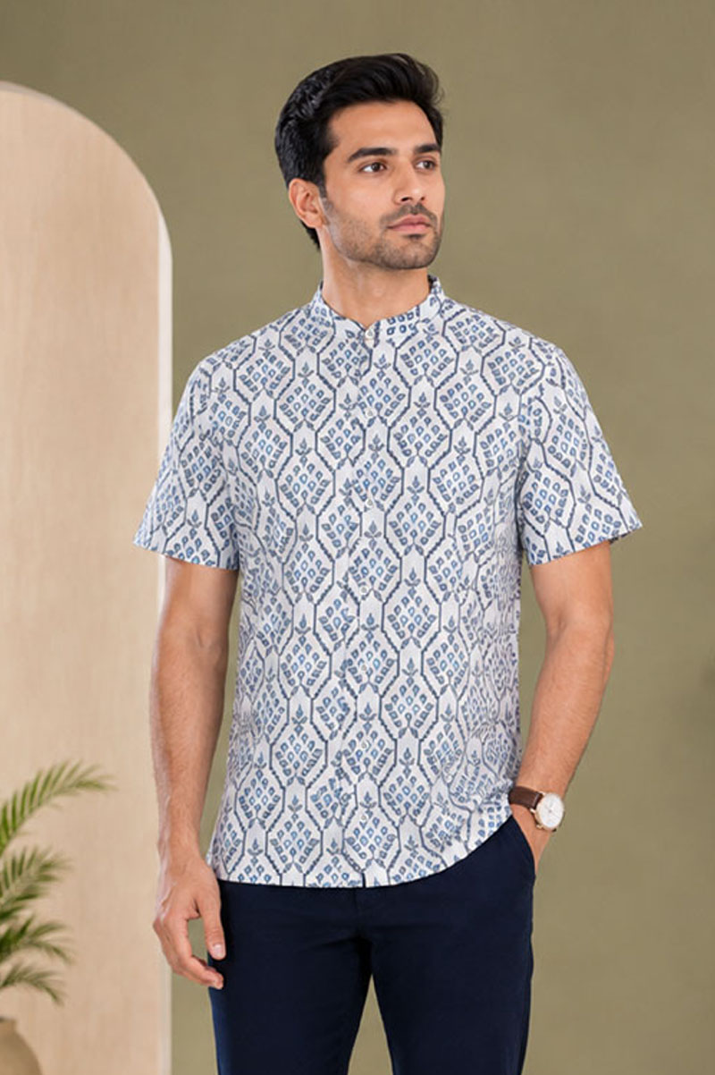 White Cotton Printed Fatua