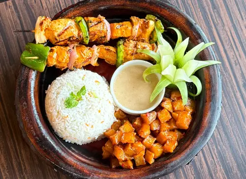 Grilled Chicken Skewers Platter