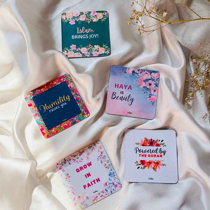 Set of 4 Tags – Haya, Humility, Faith & Quran
