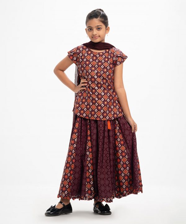 Burgundy Viscose Ghagra Choli