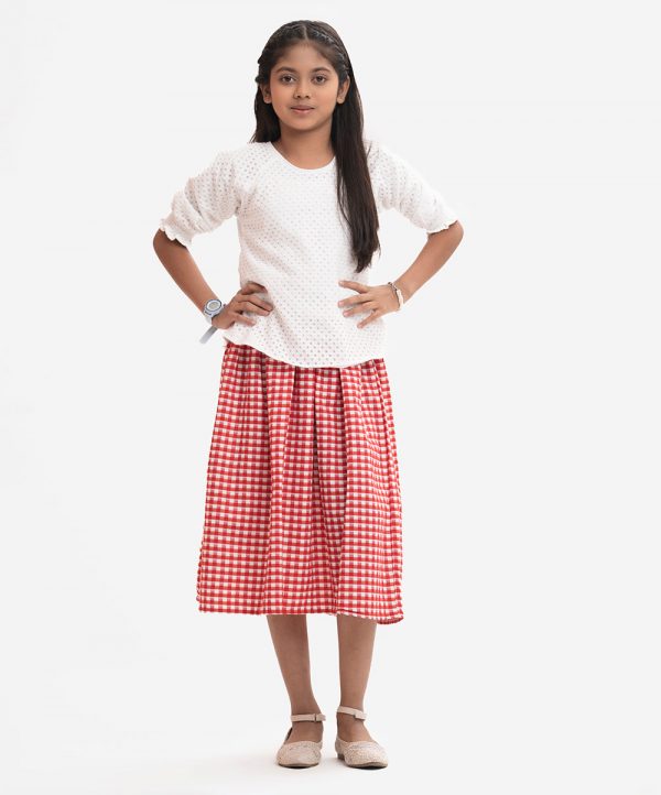 White Cotton & Georgette Woven Set