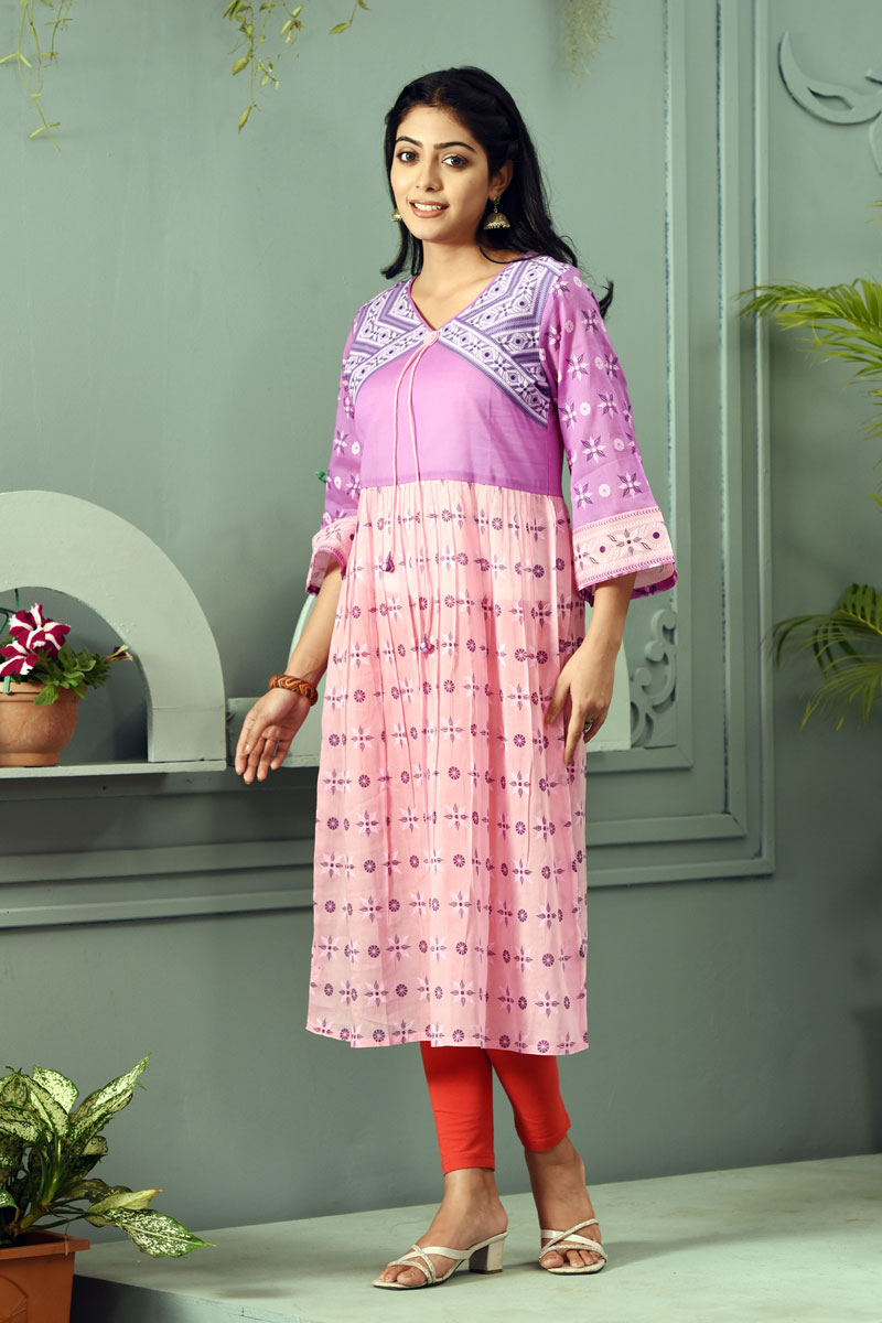 Lilac Voile Printed Kurt
