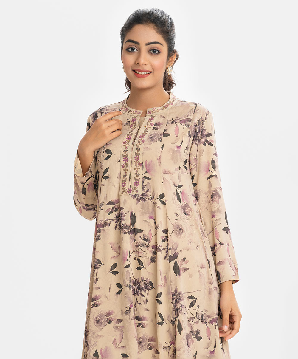 Beige Joom A-line Long Tunic
