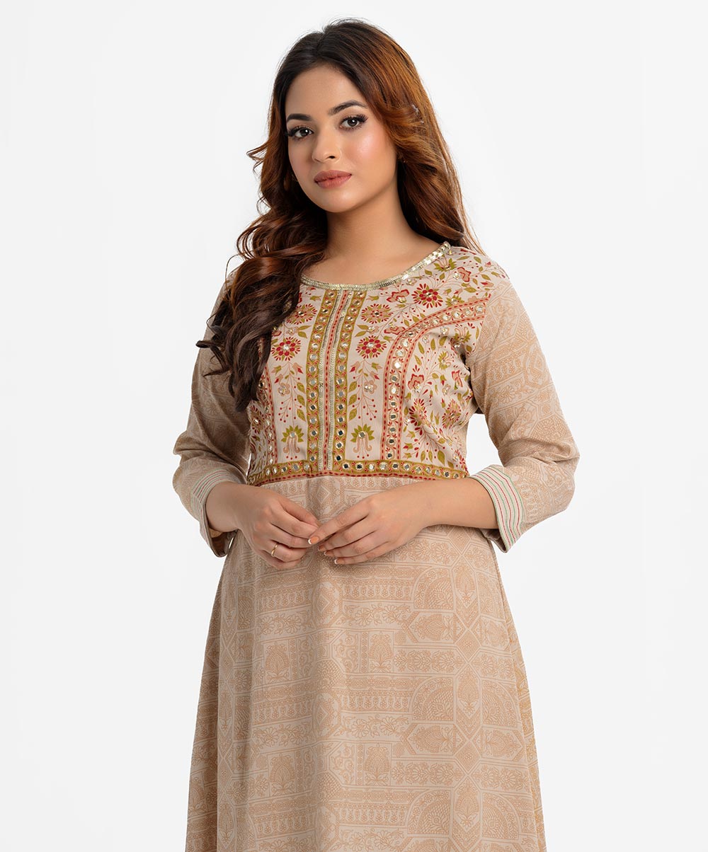 Beige Zoom A-line Tunic