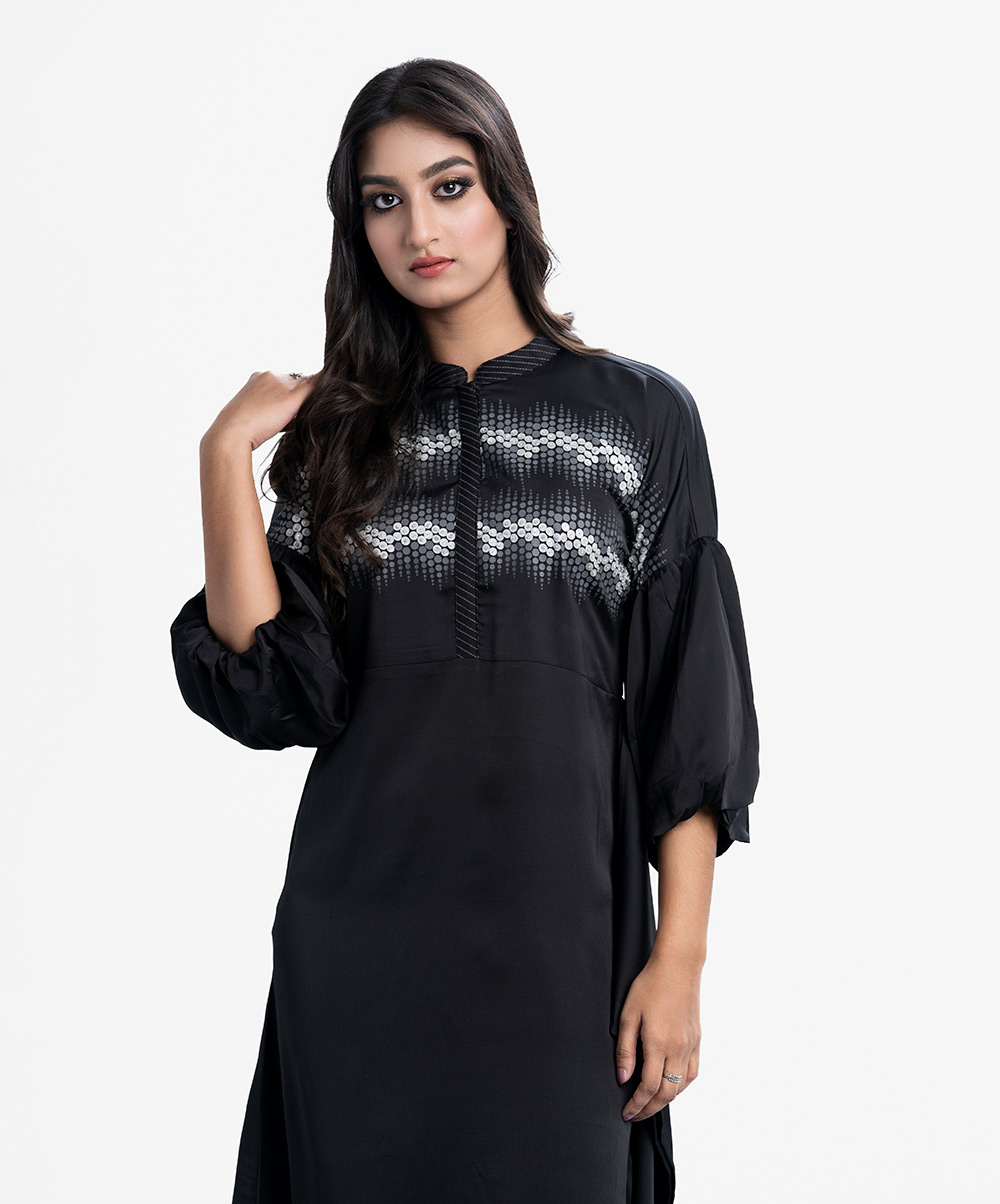 Black Crepe A-Line Tunic