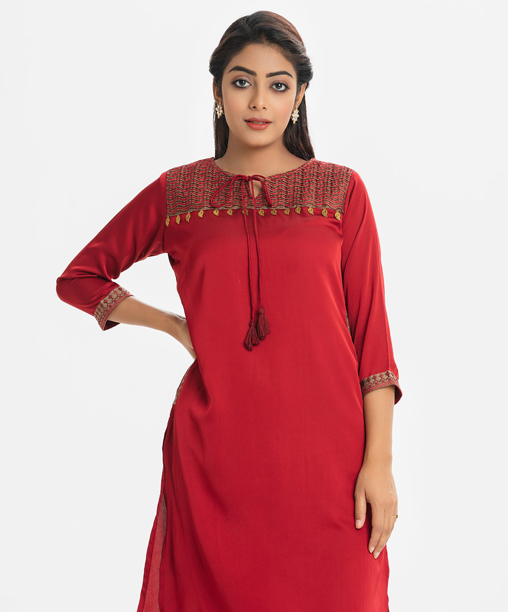 Teal Silk & Viscose Blended Tunic