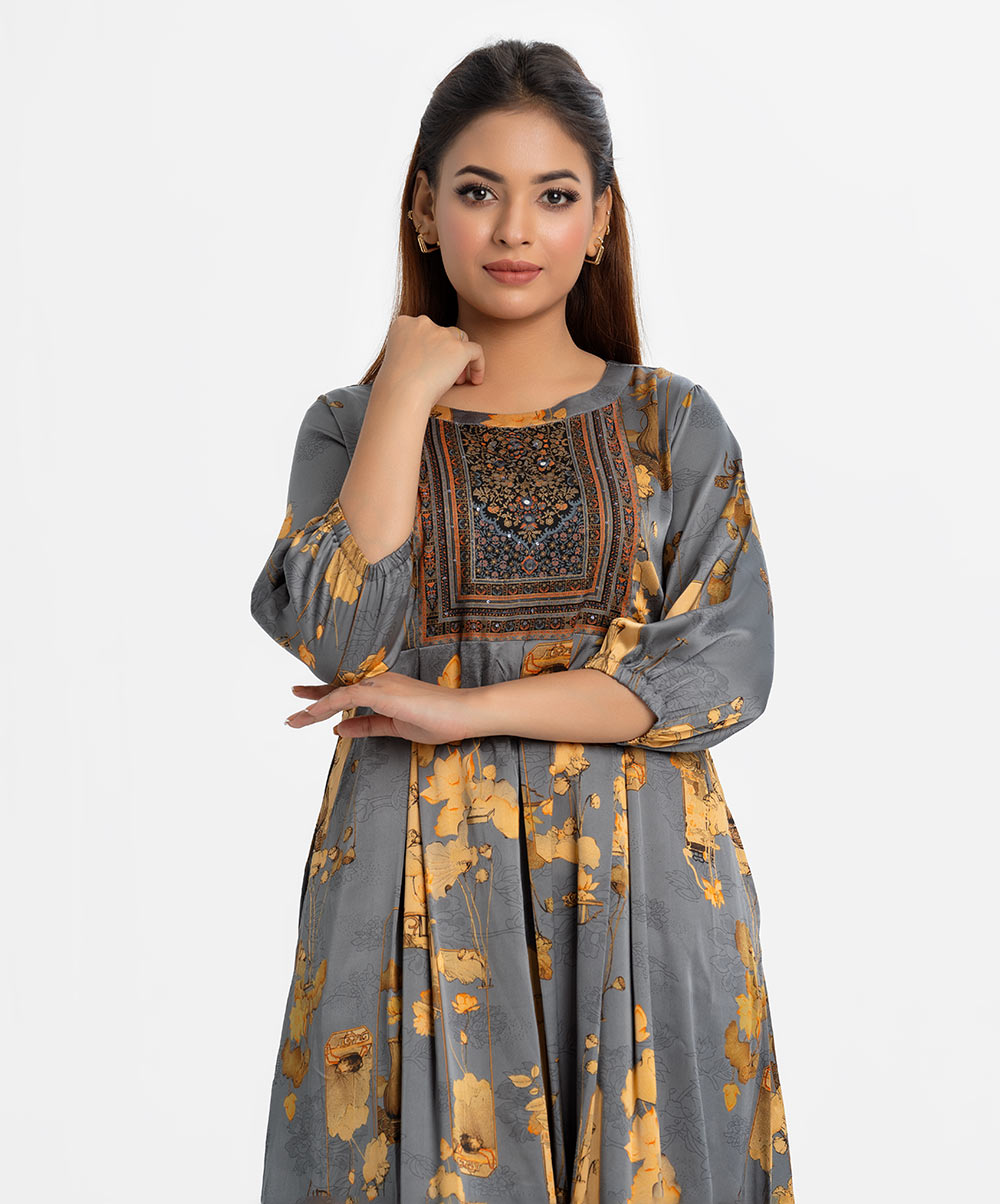 Ash Satin A-line Tunic