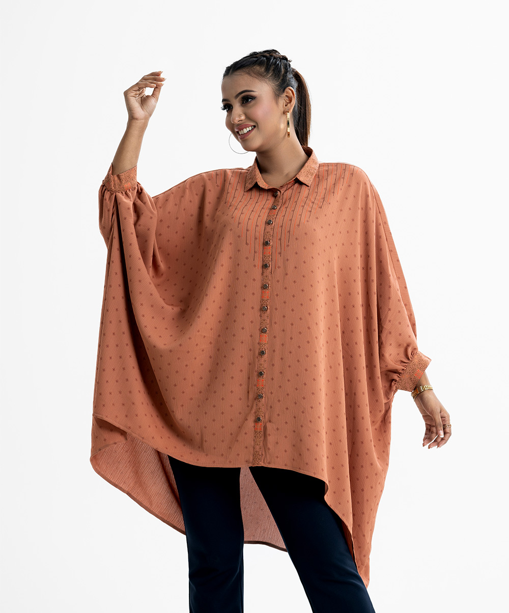 Brown Georgette Tunic Abaya