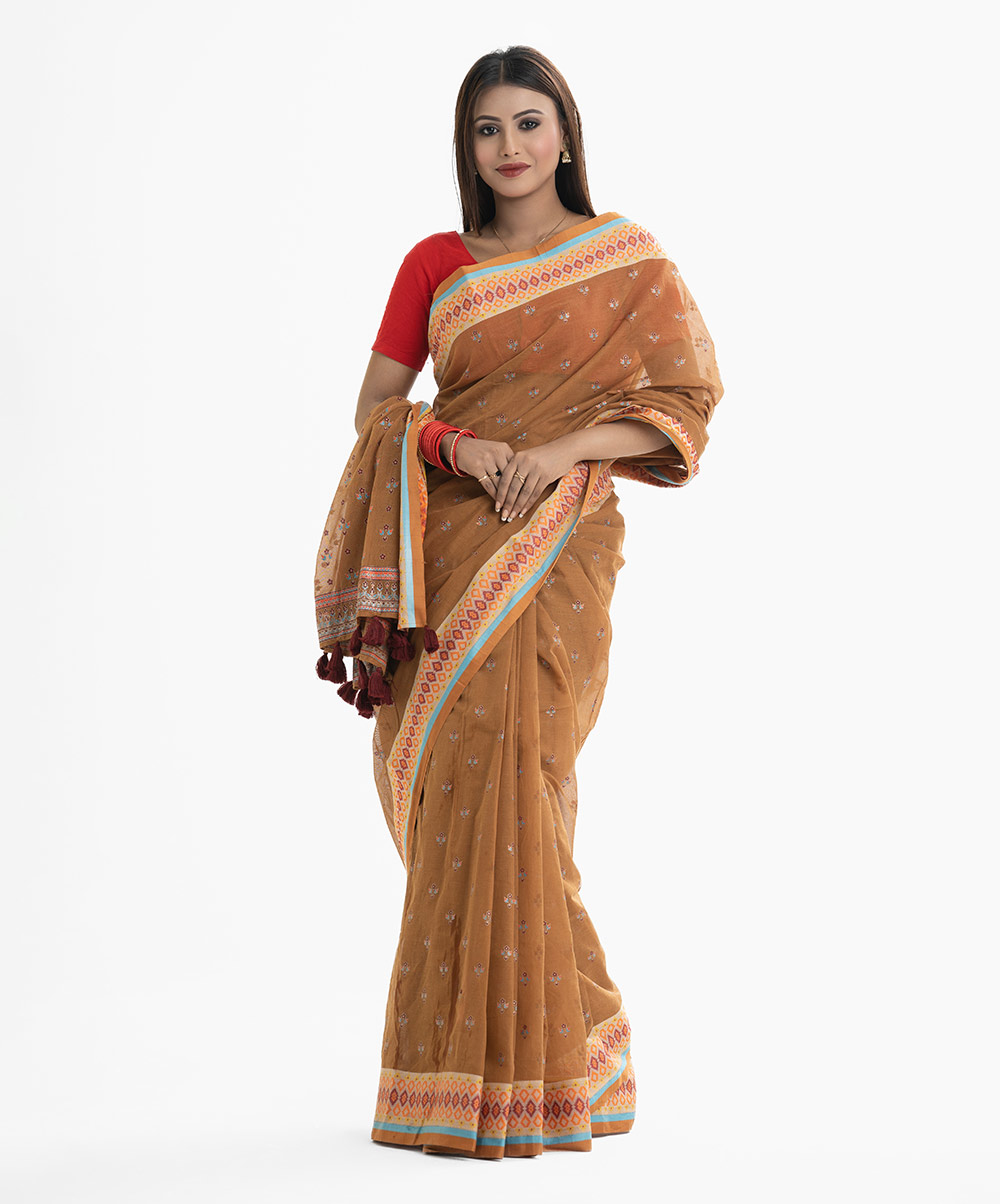 Light Brown Cotton Saree