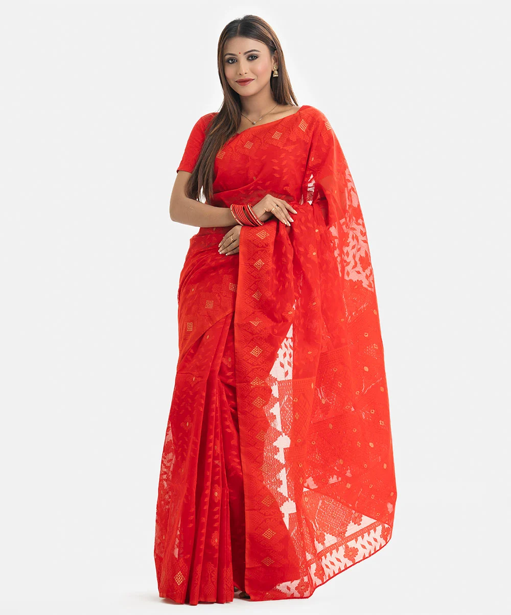 Red Half-silk Saree