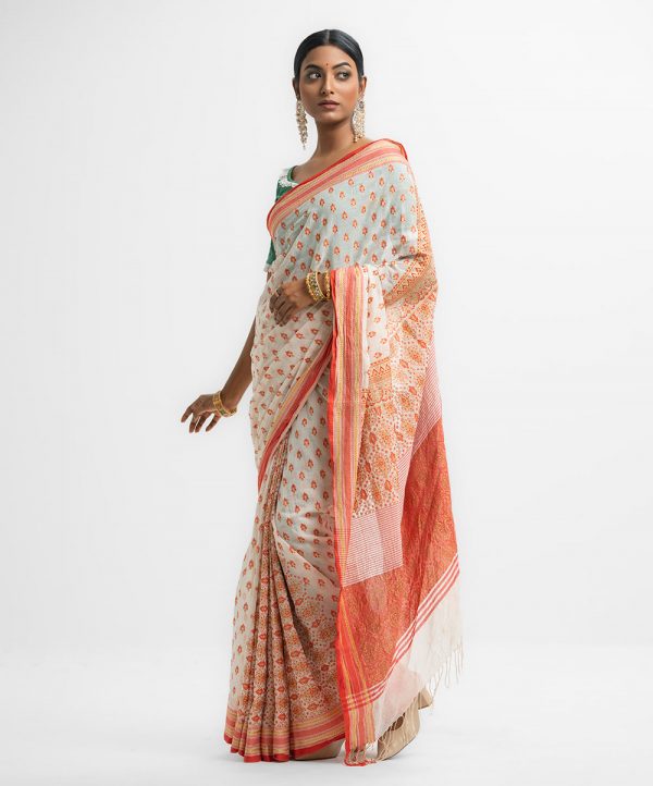 Off-white Cotton Saree