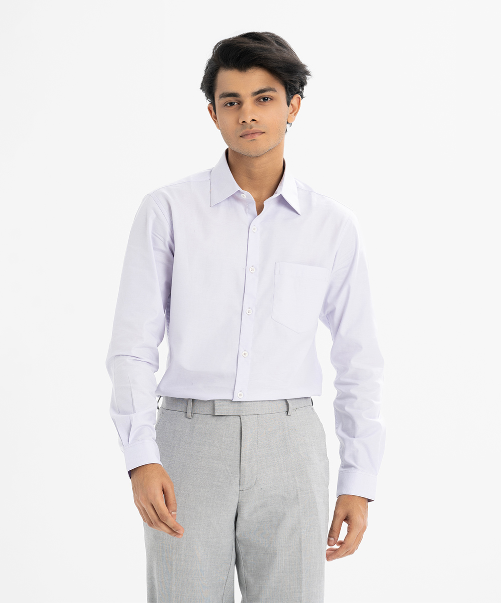 Blue Cotton Long Sleeve Formal Shirt