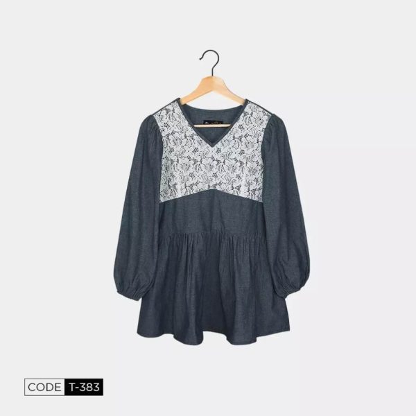 M&N Fashion Stylish Ladies Denim Tops T-383