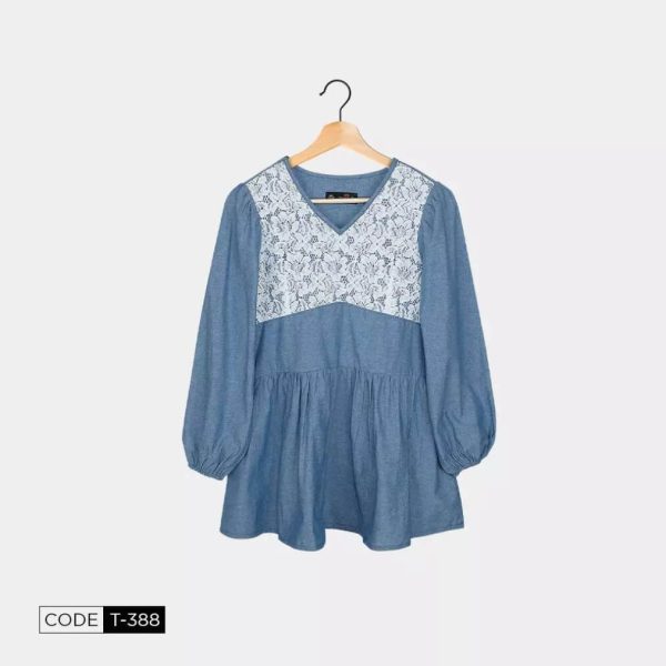M&N Fashion Stylish Ladies Denim Tops T-388