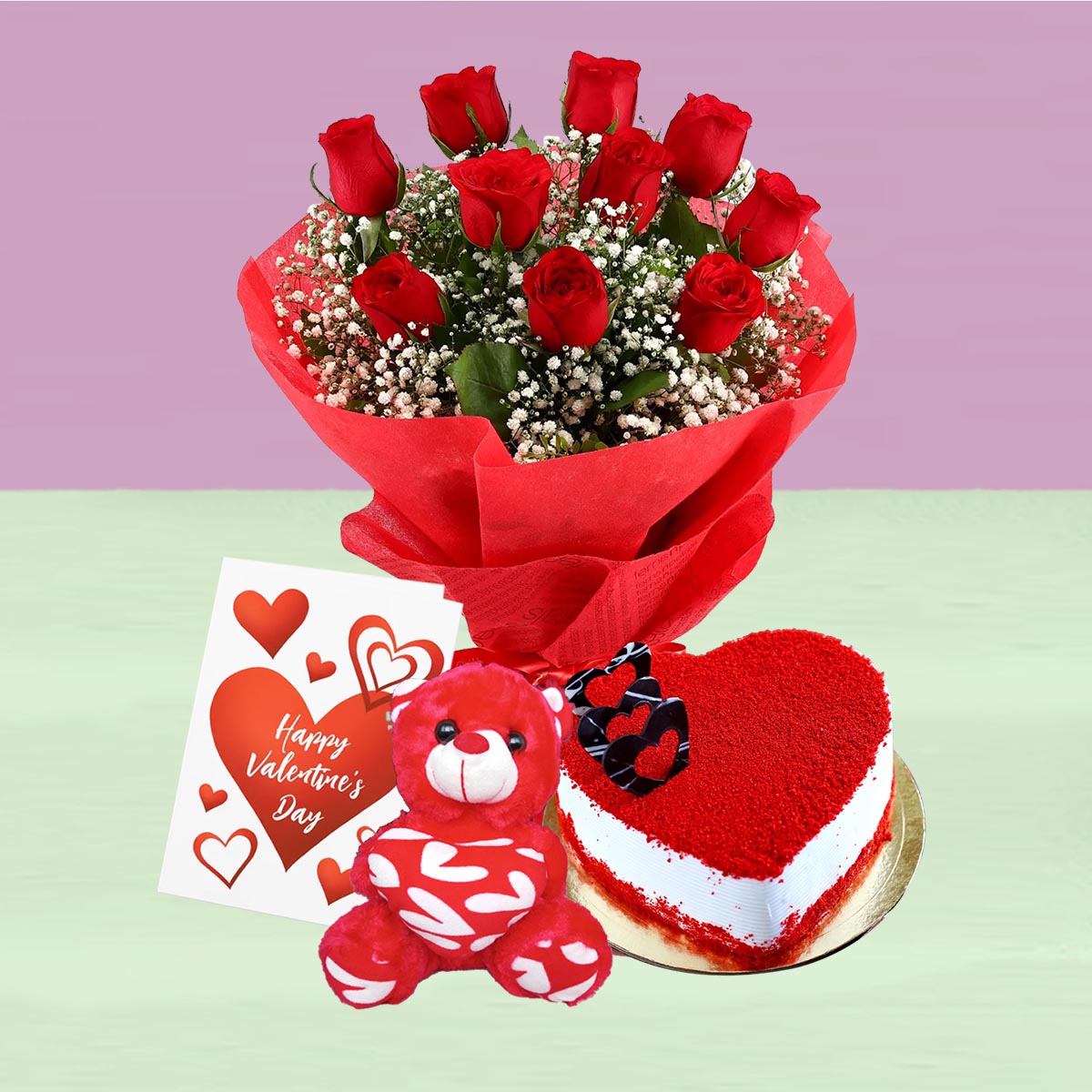Valentine's Combo With Cake and Teddy