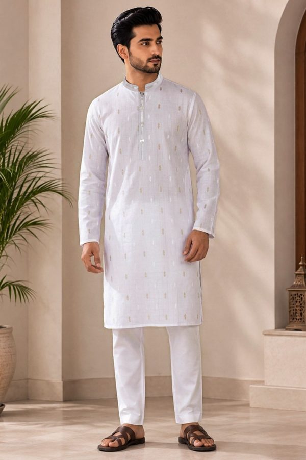 White Cotton Panjabi