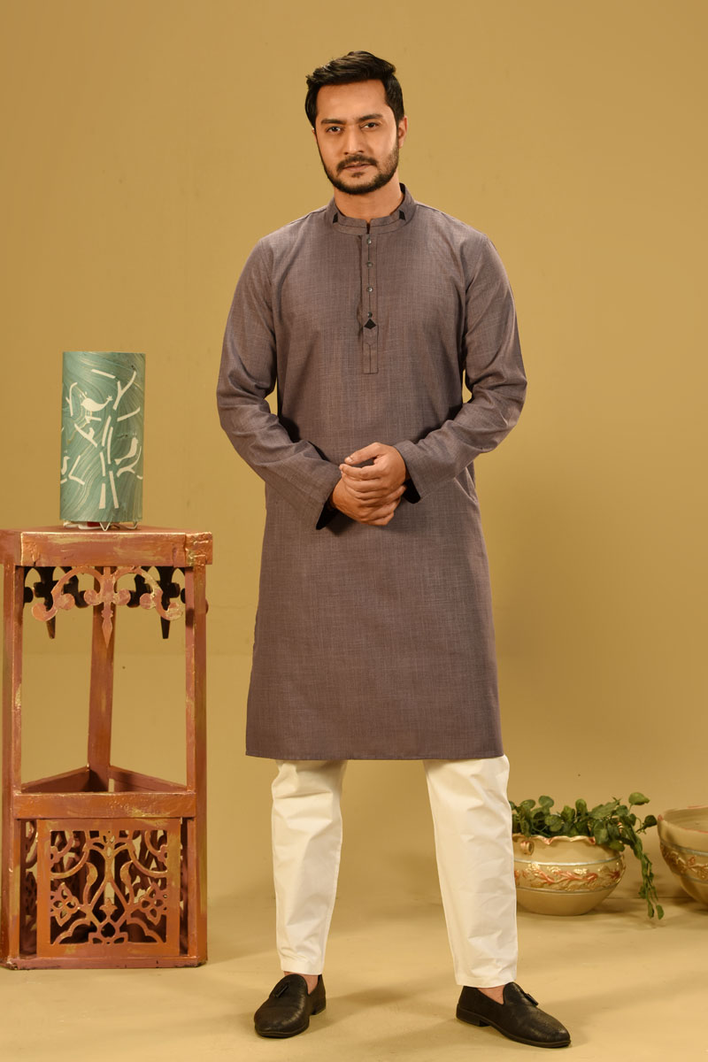 Ash Cotton Panjabi