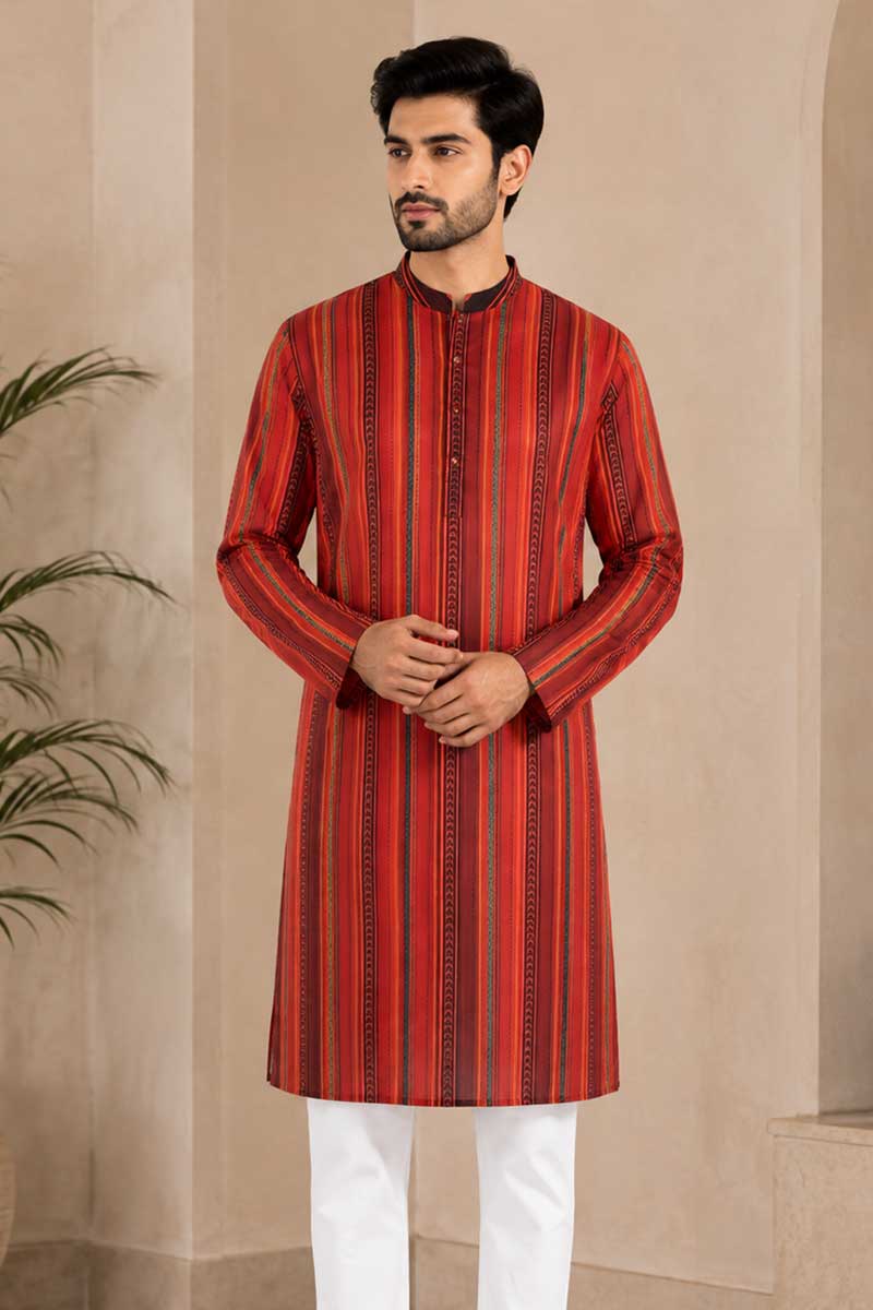 Multi Colour Voile Printed Panjabi