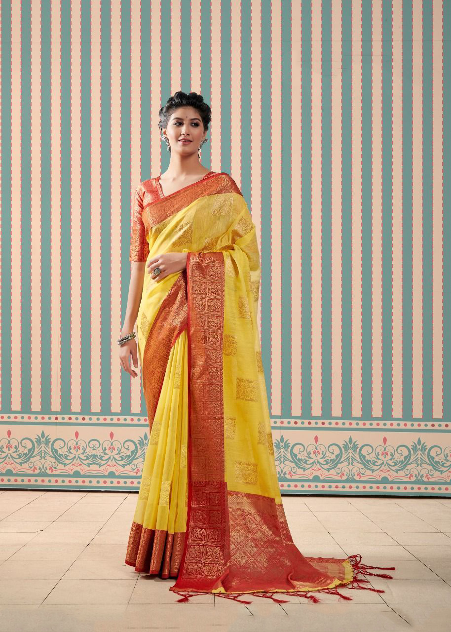 Soft Krystal Linen Silk With Contrast Border Saree