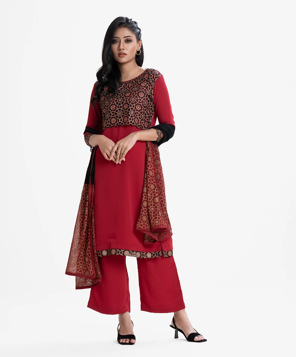 Gray Georgette A-Line Salwar Kameez