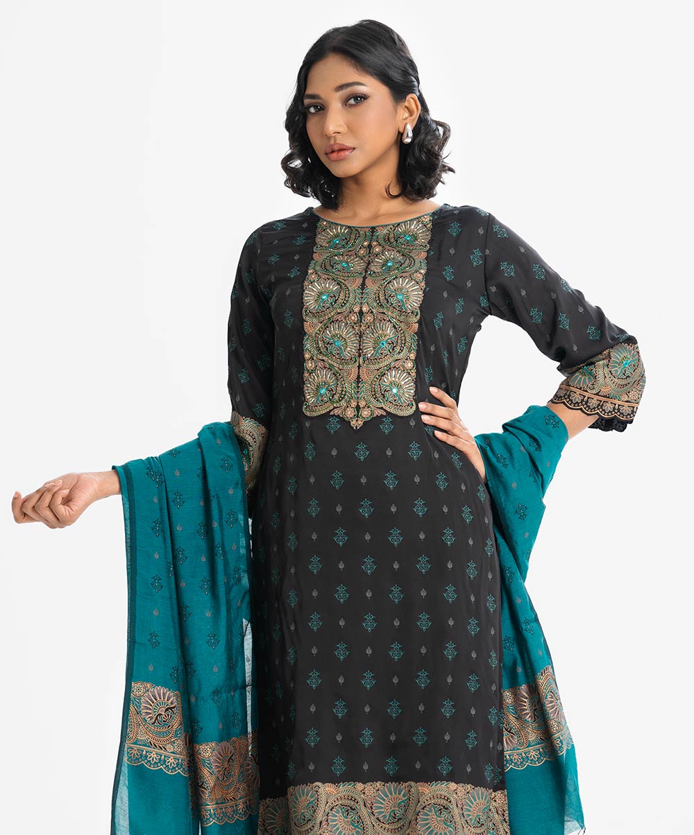 Navy Blue Georgette Salwar Kameez
