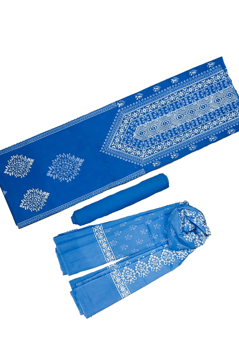 Sky Blue Printed Salwar Kameez Set