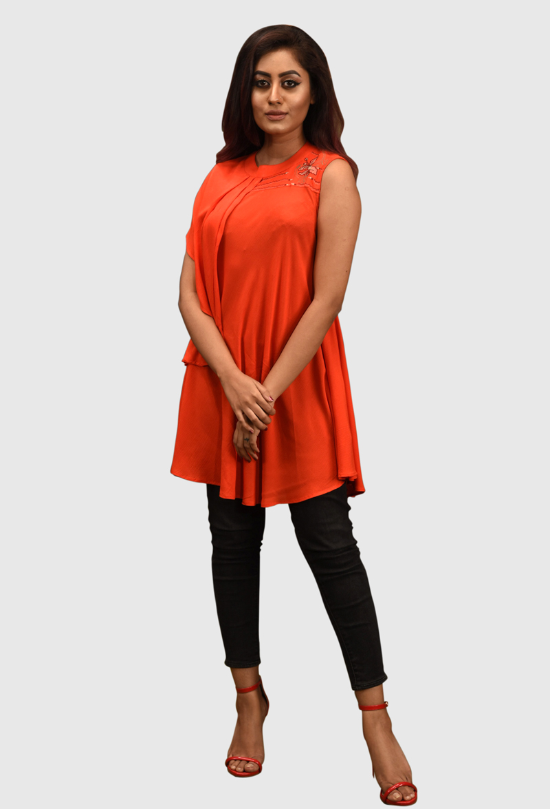 Linen Embroidered Top