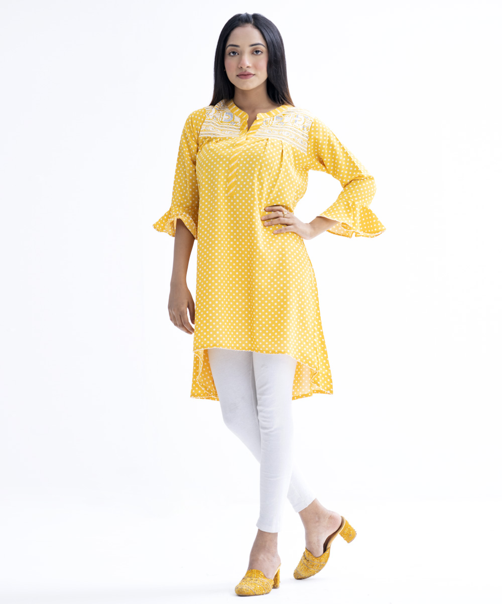 Yellow Georgette Woven Tops