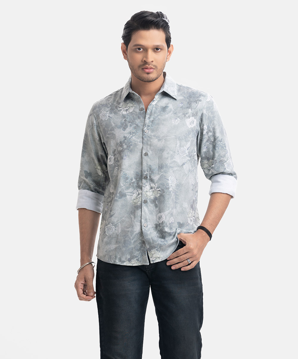 Green Premium Cotton Business Casual Shirt