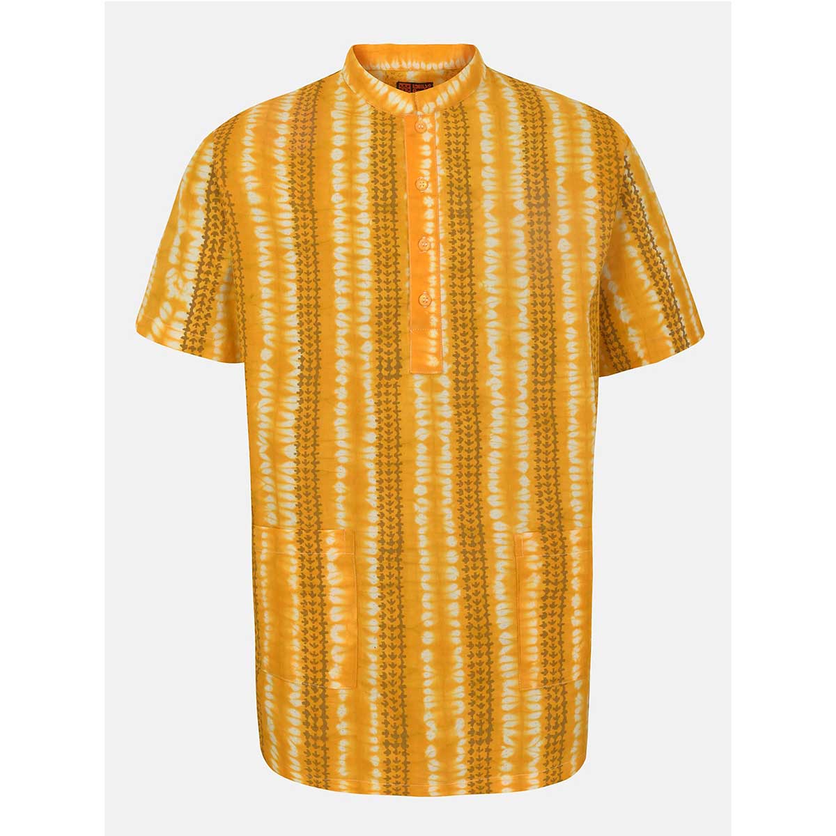 Yellow Tie-Dyed and Printed Cotton Fatua