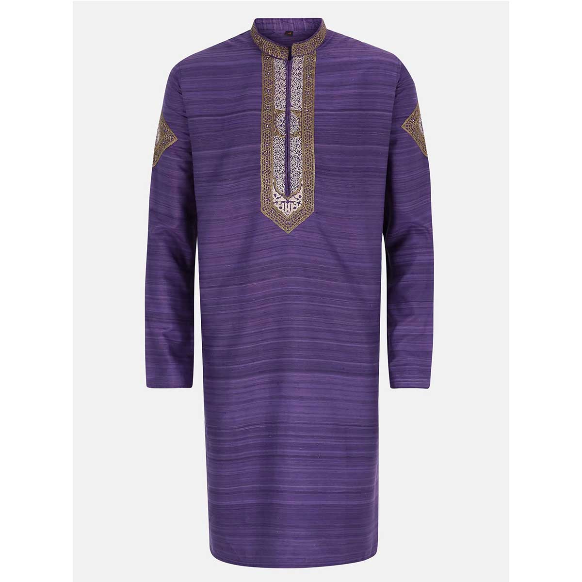 Deep Purple Embroidered Endi Silk Panjabi