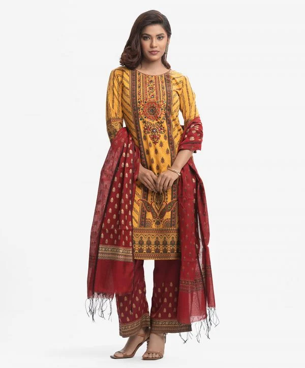 Mustard Yellow Georgette Salwar Kameez