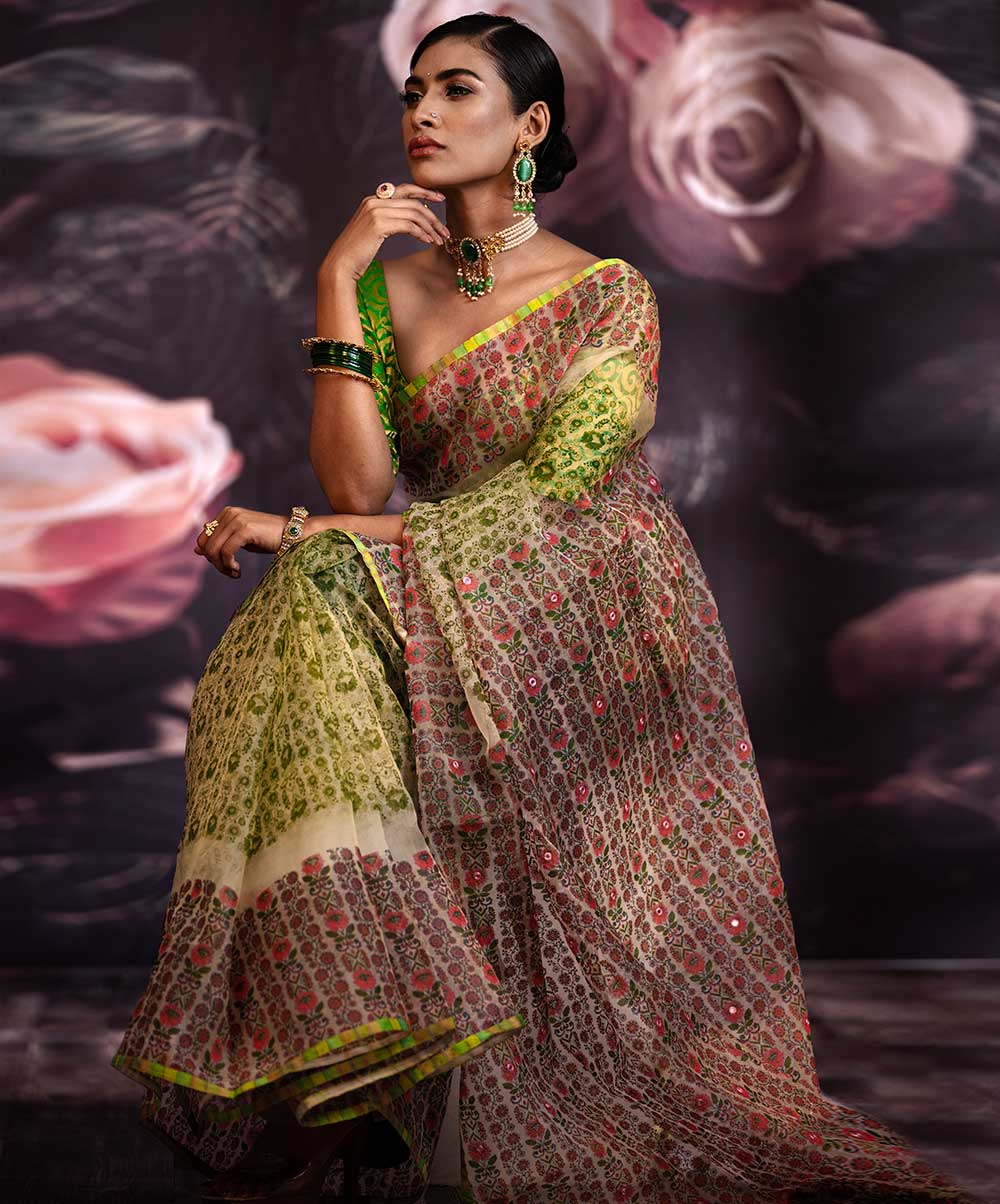 Green Exclusive Muslin Silk Saree