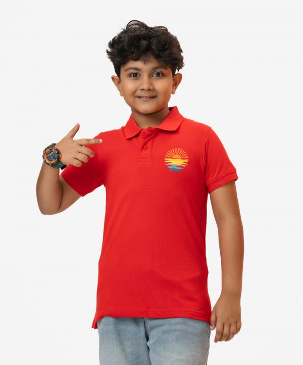 Red Pique Short Sleeve Polo