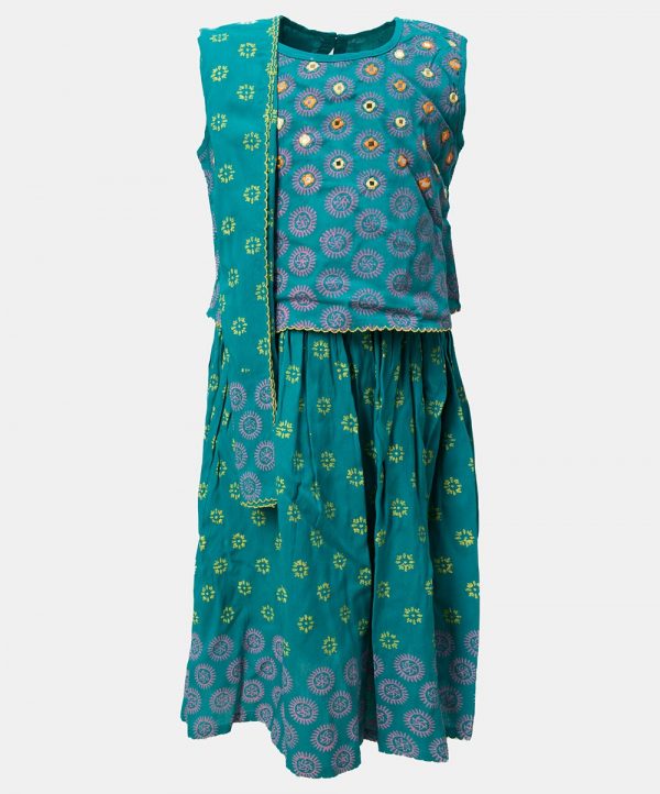 Turquoise Viscose Ghagra Choli