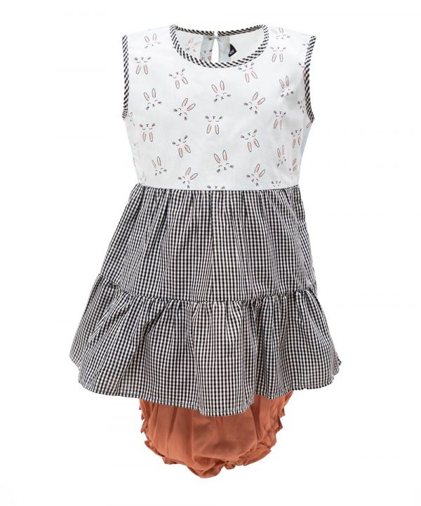 Check Cotton Newborn Frock