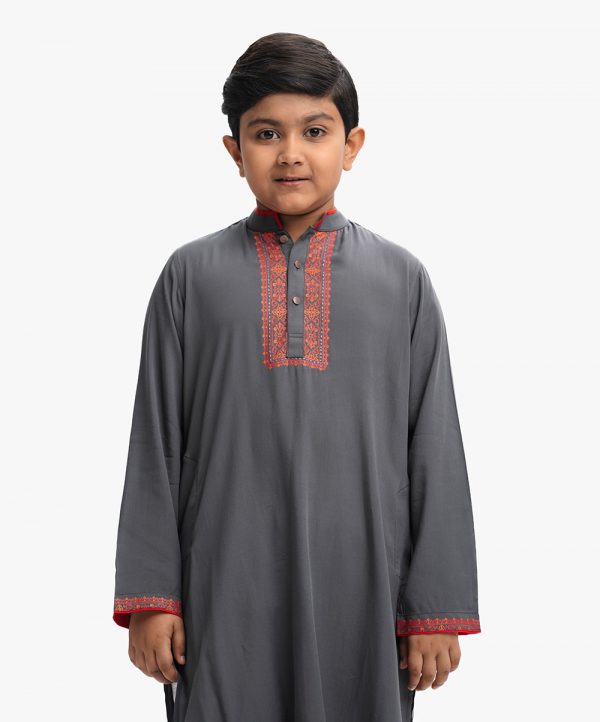 Gray Viscose Kids Panjabi