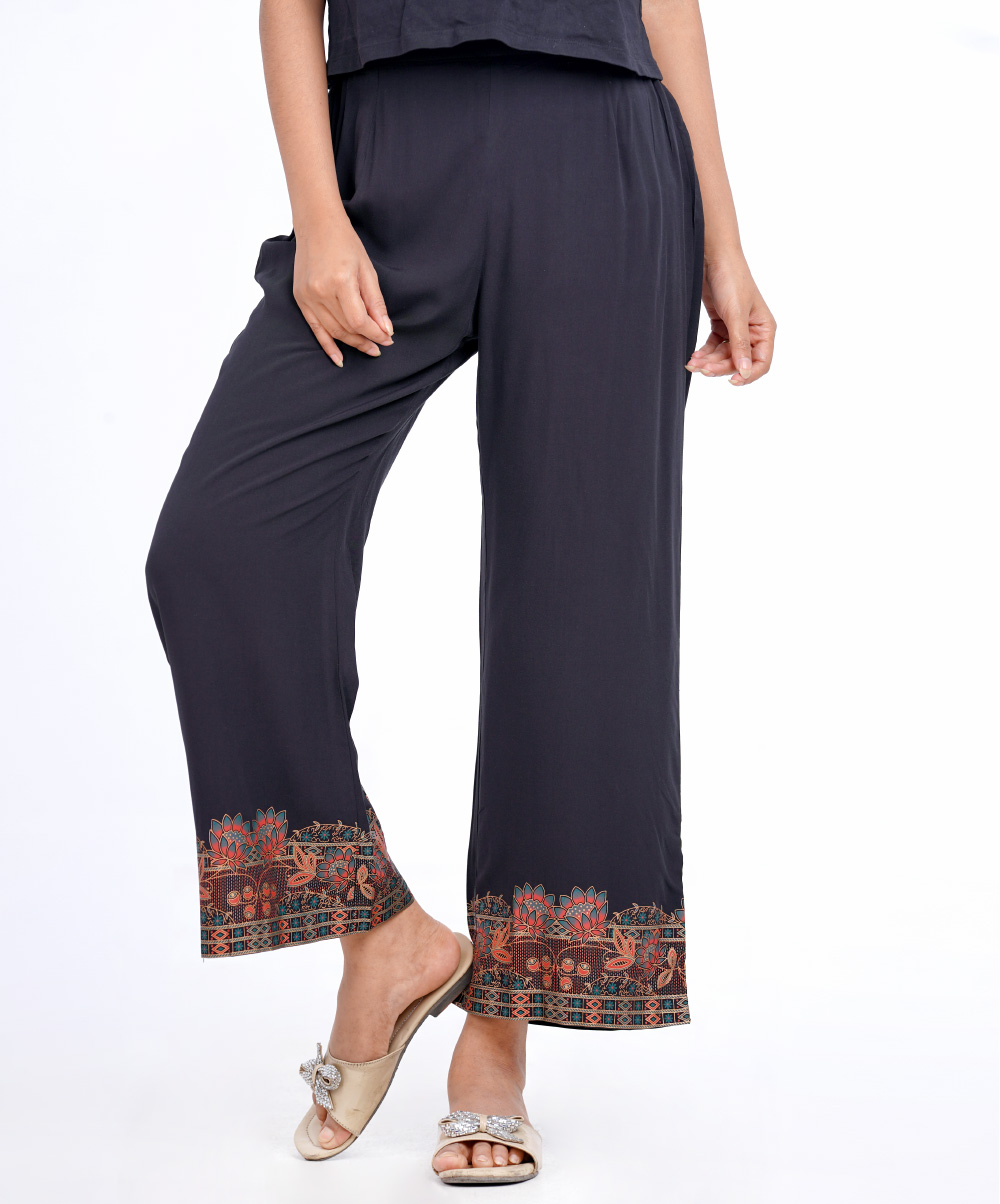 Black Viscose Palazzo