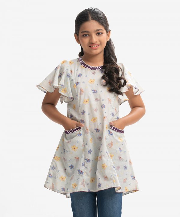 Beige Cotton Kids Tunic