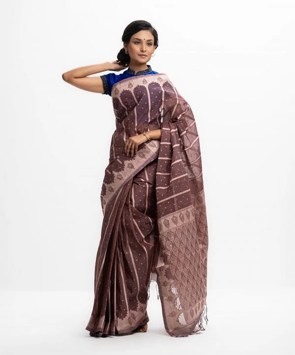 Mauve Cotton Saree