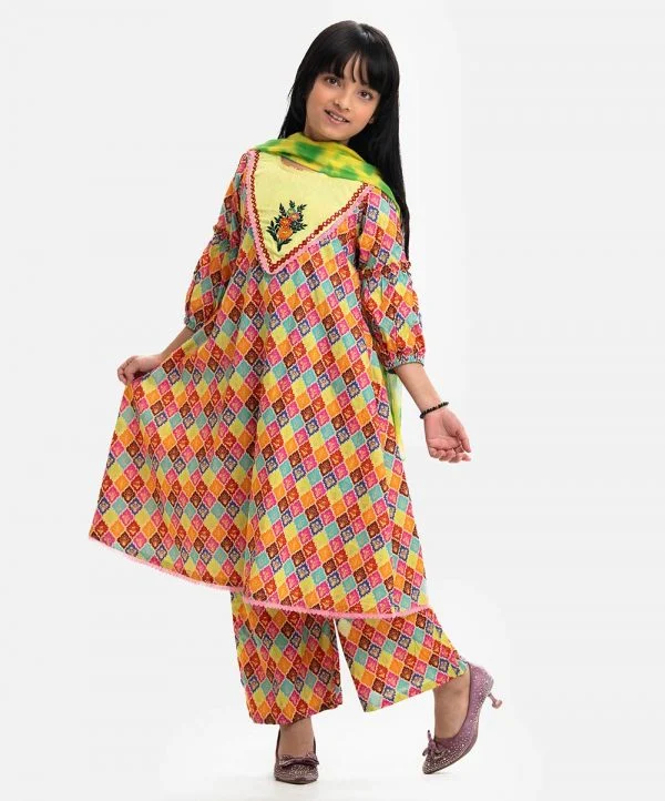 Printed Cotton Kids Salwar Kameez