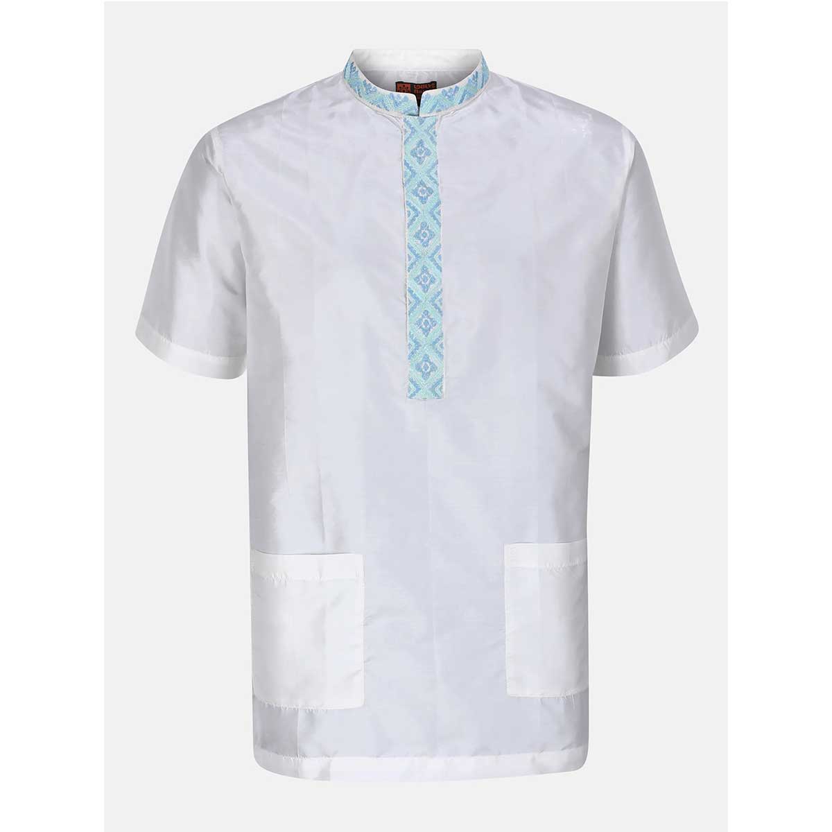 Off White Embroidered Endi Silk Fatua